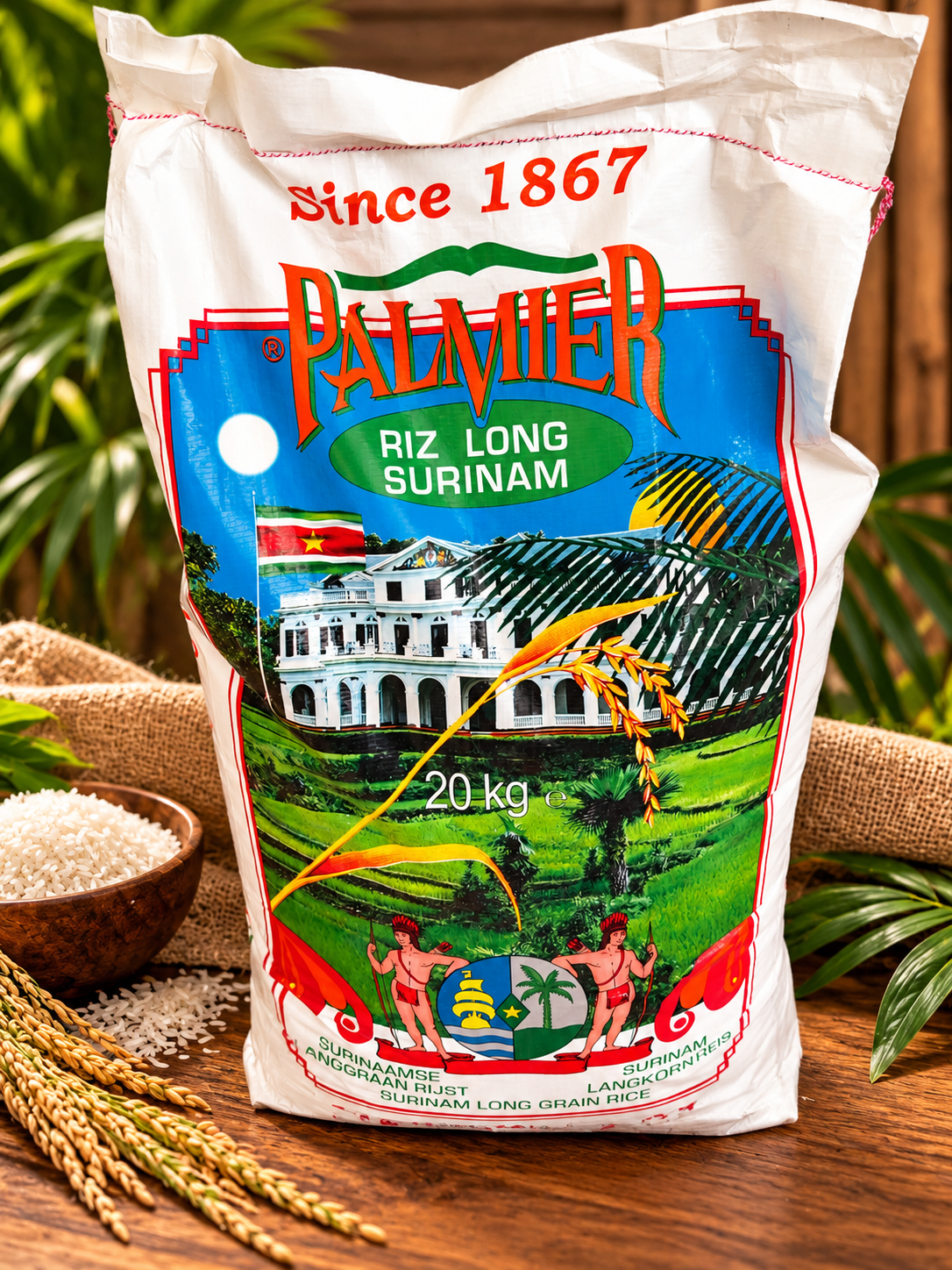 🍚 RIZ LONG SURINAM PALMIER – 20 KG