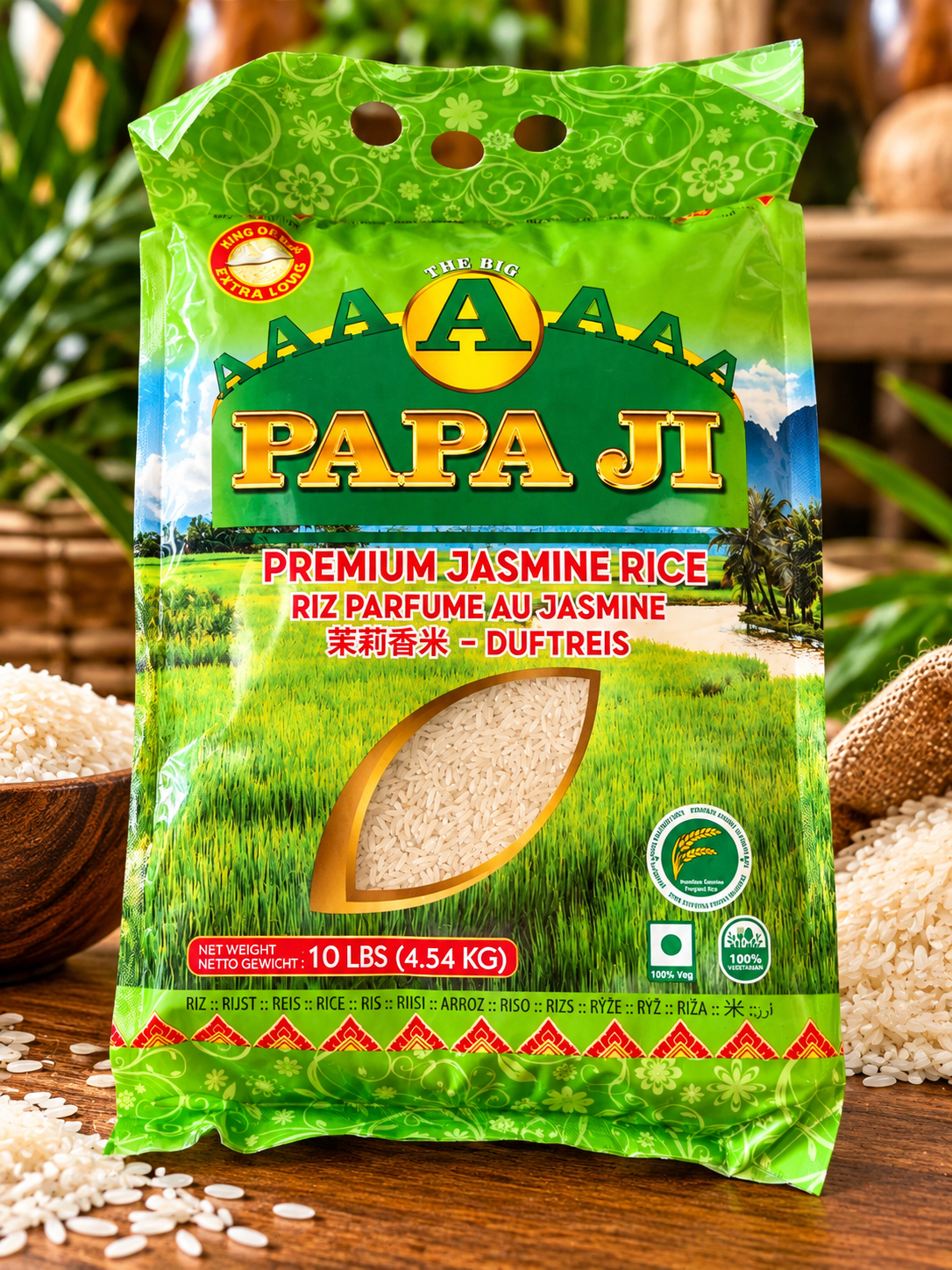 Riz Parfumé au Jasmin PAPA JI – 4,54 kg