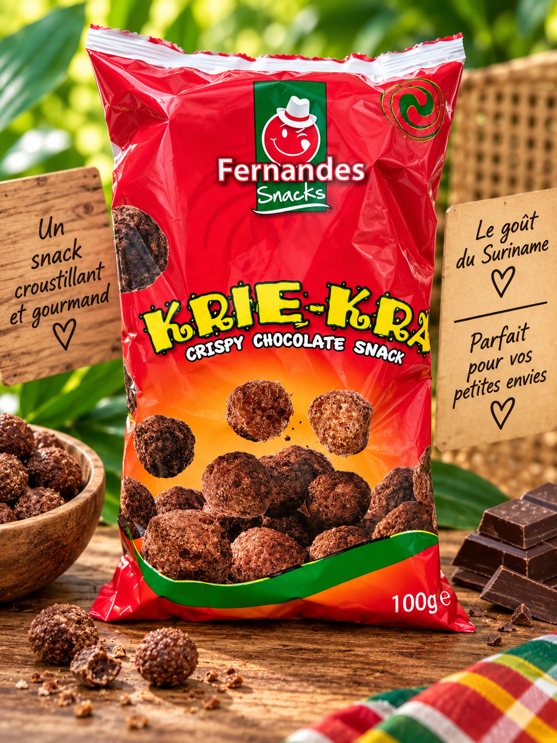 Fernandes Snacks – Krie-Kra  Crispy Chocolate Snack · 100 g